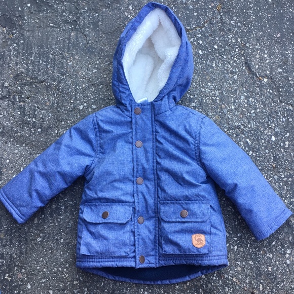 Little Me Baby Blue Jacket with Fleece Lining - Picture 1 of 12